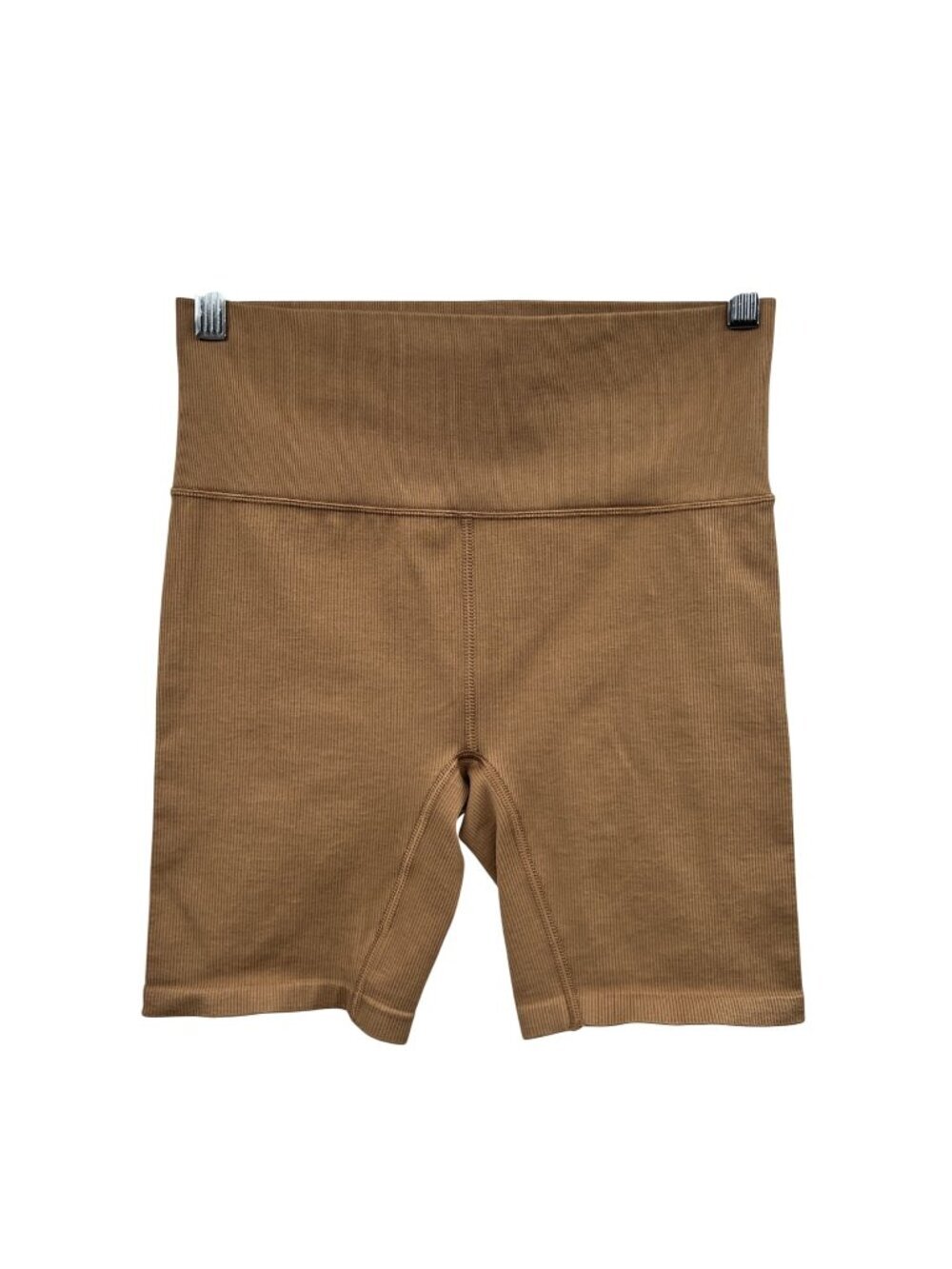 DSG Womens Ribbed Bike Shorts Tan Mid Rise Size Medium New